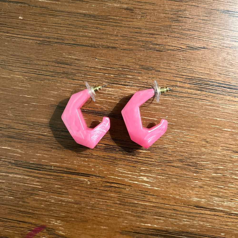 Pink J.Crew Geometric Earrings